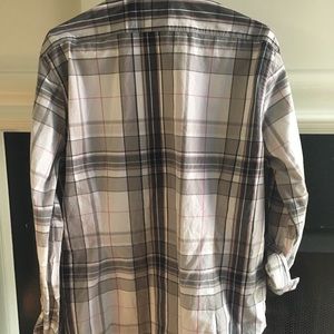 Express grey plaid fitted button down
